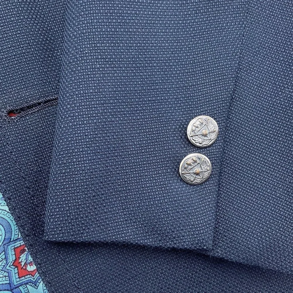 Hart Schaffner Marx Jack Nicklaus Blazer Men 42 Blue Golf‎ Bear Club Button VTG